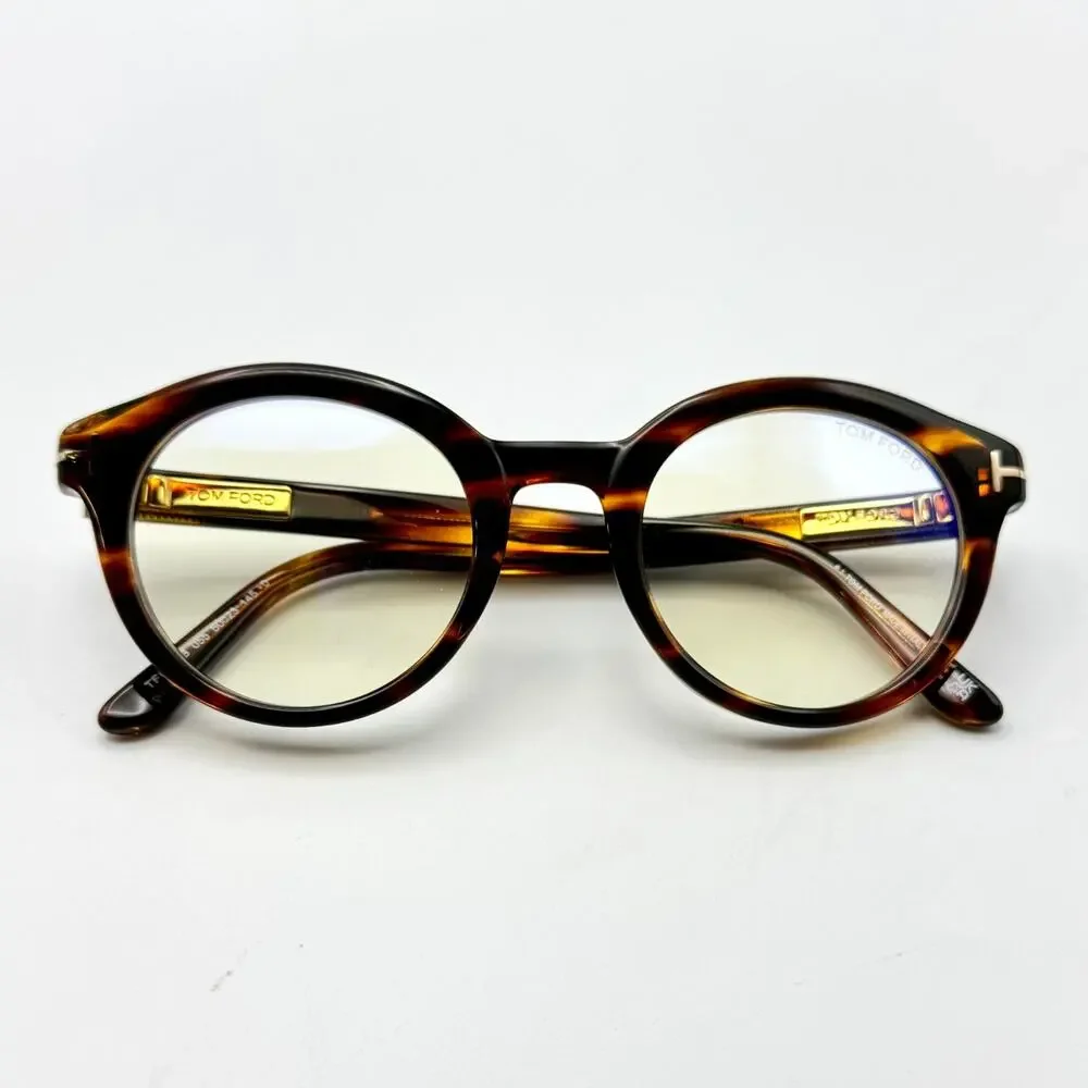 Tom Ford Eyeglasses Frame TF6061-B 055 Havana Brown Round 50-23-145 New